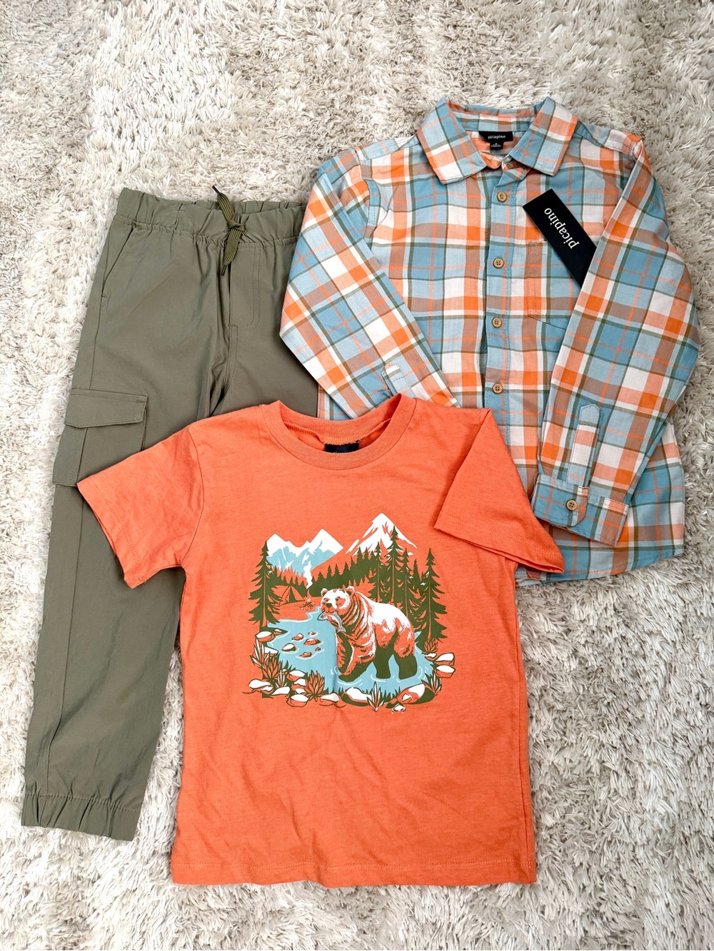 Picapino Boy Set of 3 Pieces Pant Shirt And  T-shirt Size 6